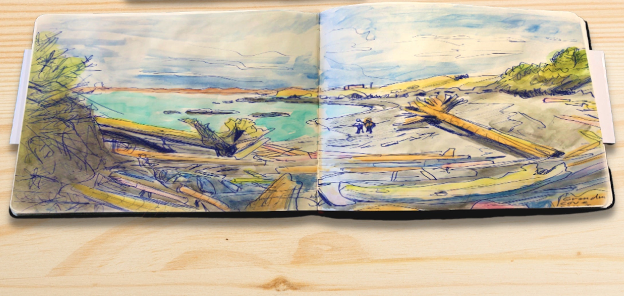 Landscape-Shaped Sketchbook, 8.25 x 11.25 inches, Ideal for Ink, Water Color, Pen, Pencils. Landscape Large