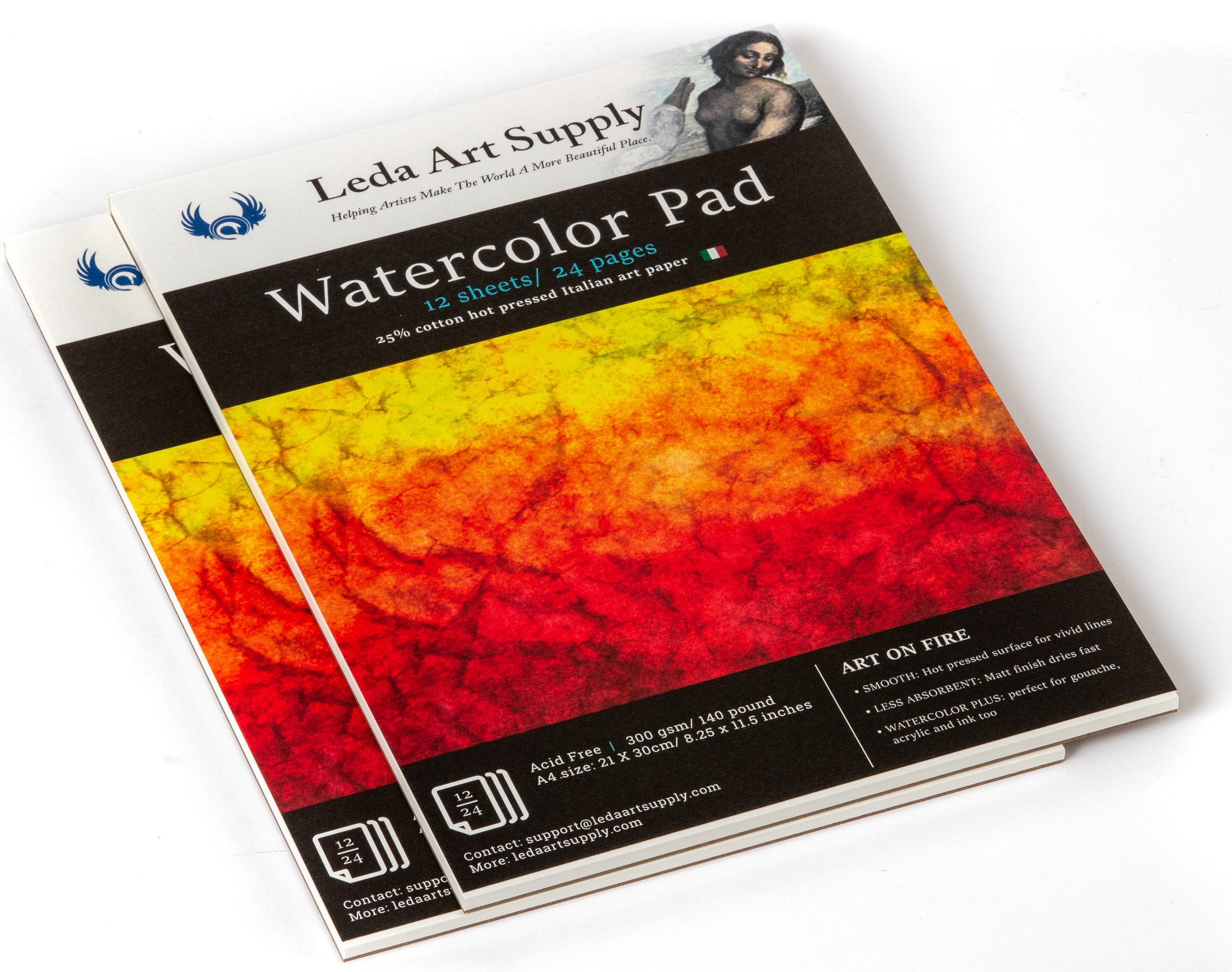 Leda Art Supply Watercolor Sketchbook A4 Hot Press Water Color Pad Sketch  Boo