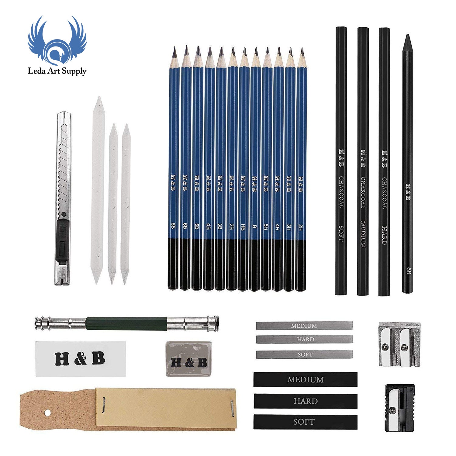 LEDA'S 34 Piece ULTIMATE DRAWING SET – Leda Art Supply