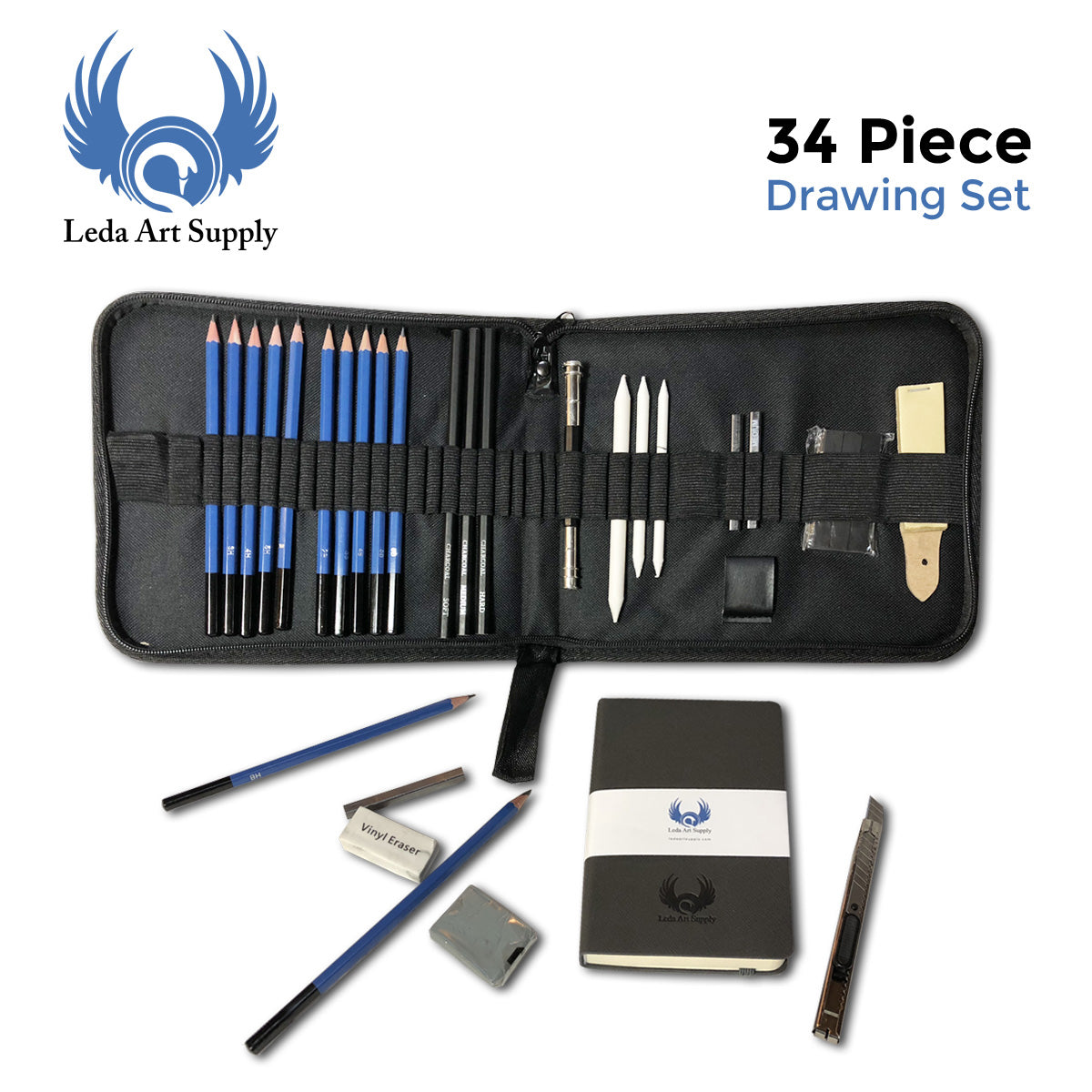LEDA'S 34 Piece ULTIMATE DRAWING SET