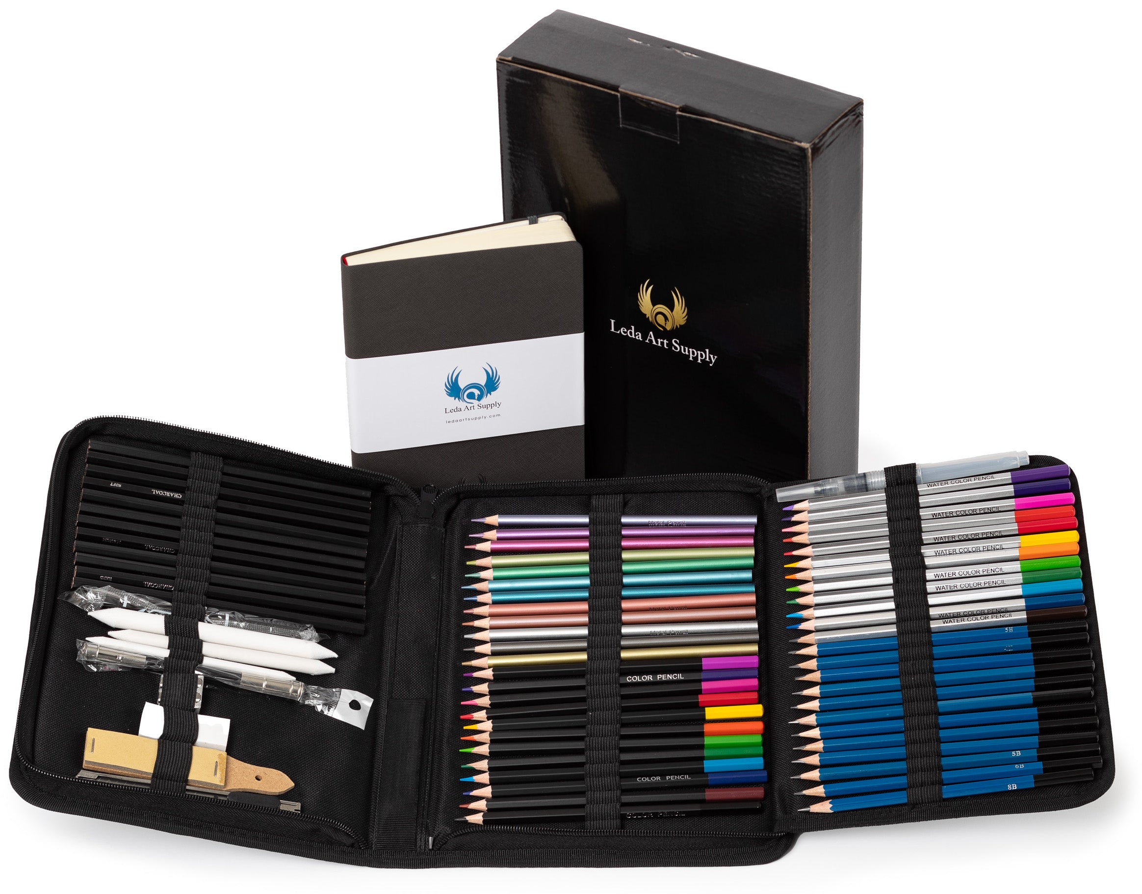 72 Piece Dream Art Kit for Colored Pencil Drawing Includes 60 Professional Sketch Pencils, Sketchbook and Tools